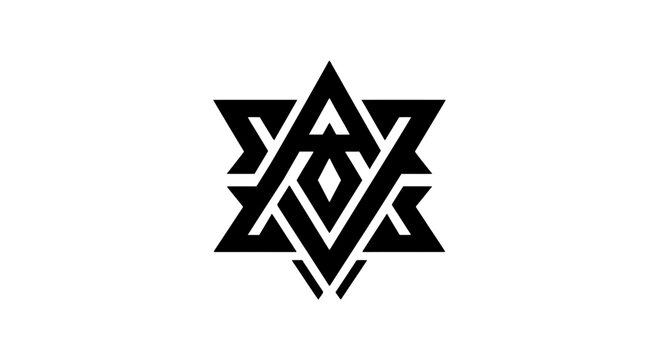 Modern black star of david geometric vector illustration