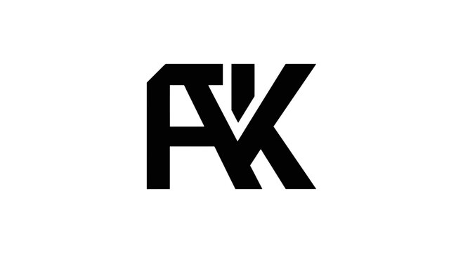 Modern black fk logo with geometric design