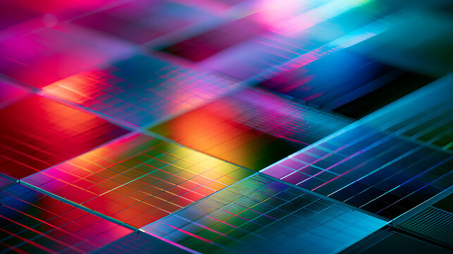 Macro shot of silicon wafer edges showing precise manufacturing cuts