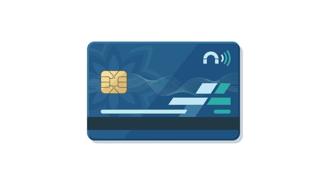 Blue Contactless Payment Credit Card.