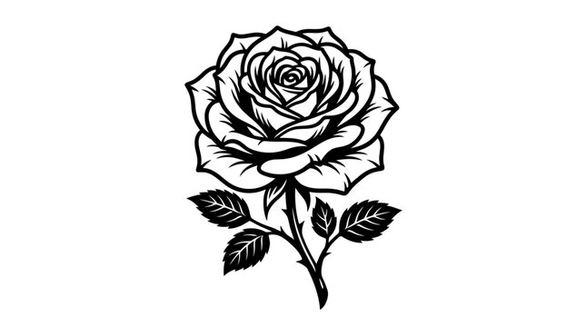 black rose isolated on white