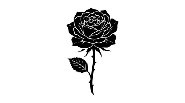 black rose isolated on white