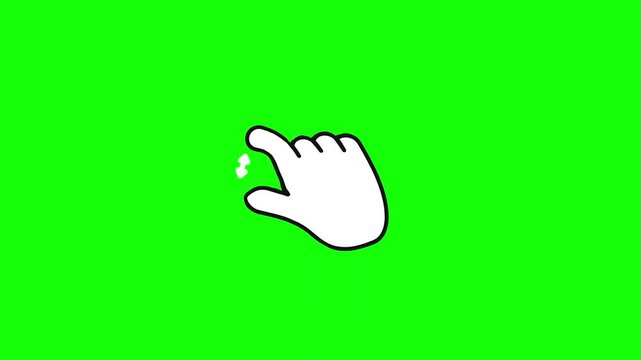 Animated Pinch Zoom In Hand Gesture with Two Fingers on Green Screen