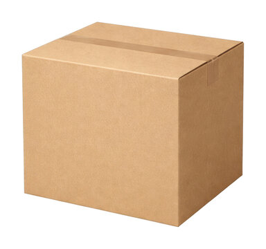 PNG Plain cardboard box isolated on white background.