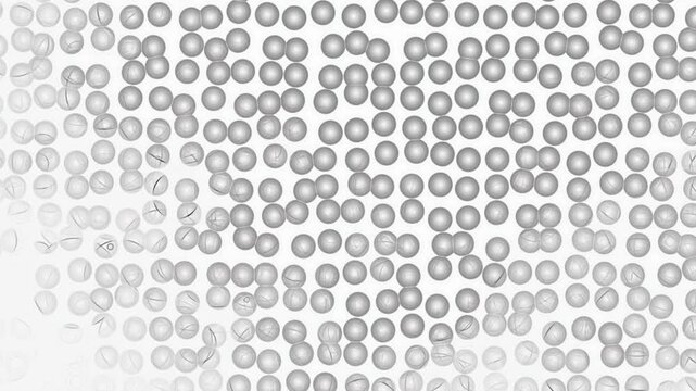 Minimal black sphere surrounded by subtle white mist creating seamless abstract cinematic motion background texture elegantly
