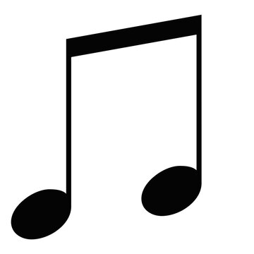 Beamed eighth notes music symbol isolated on transparent background