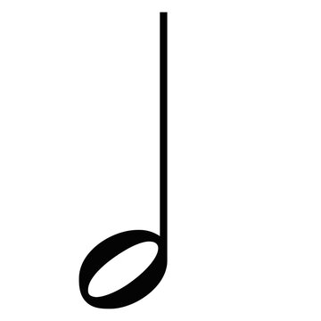 Half note music symbol isolated on transparent background