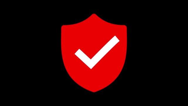 Trusted security icon in trendy flat style. Highest security symbol. Motion graphics of security check mark concept