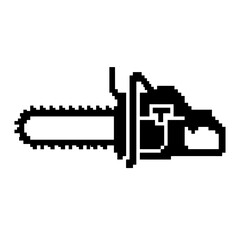 Obraz premium Pixel Art Chainsaw Icon - Vector Graphic