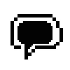 Fototapeta premium Pixel art speech bubble icon, retro communication symbol