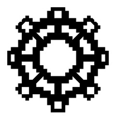 Fototapeta premium Pixelated Snowflake Icon
