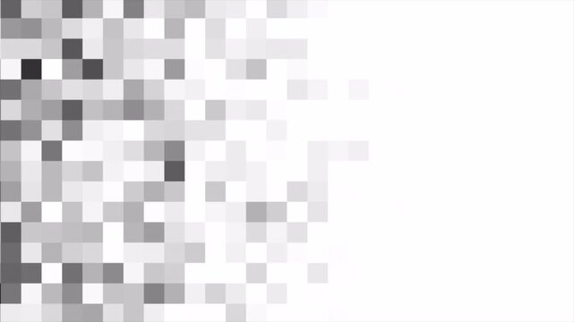Pixel Dissolve Transition, Digital Pixel Wipe, Mosaic Fade Reveal Scene Change, White Background