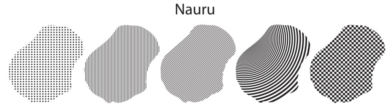 Nauru map infographic simple design element black abstract geometric pattern icon style Nauru country landscape outline shape vector illustration