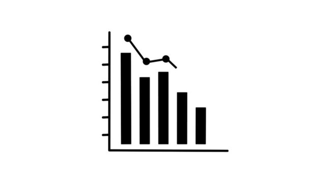 Candle stick bar growth chart move up and down animation simple, bar chart Glyph Icon .