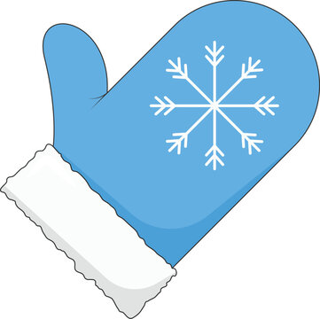 Winter Mitten Flat Illustration. Clean Icon Design Element Isolated on White Background