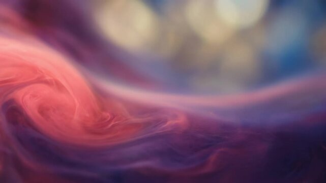 コーラルピンクと深い紫のオーラが滑らかに変化する幻想的なCG背景