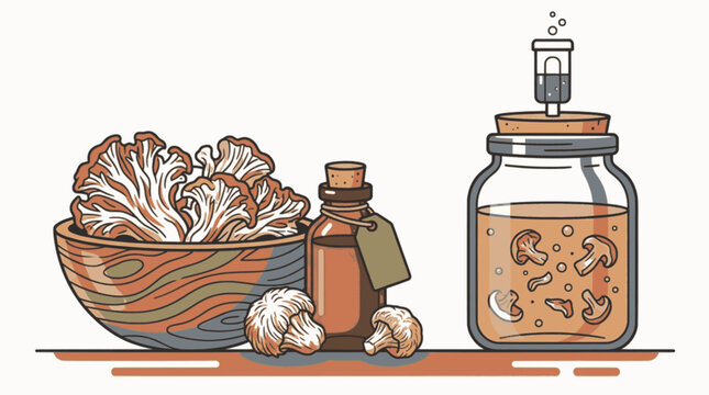 Minimalist Flat Editorial Biohacking Wellness Health Supplement Graphic Icon, "Created with AI assistance and manually refined."