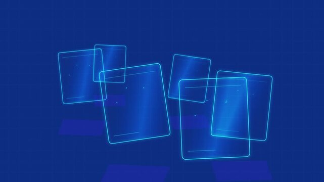 glass tile on blue modern background