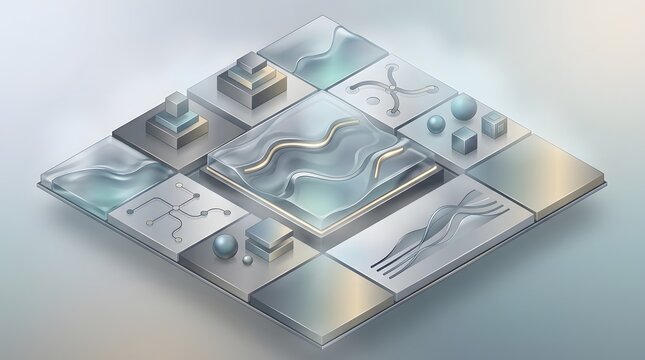 modern digital game board with sleek interface ratings and futuristic elements in light blue and silver colors perfect for technology themes