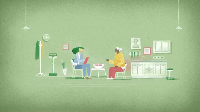 Doctor Consulting Patient During Medical Checkup in Healthcare Clinic 2D Animation