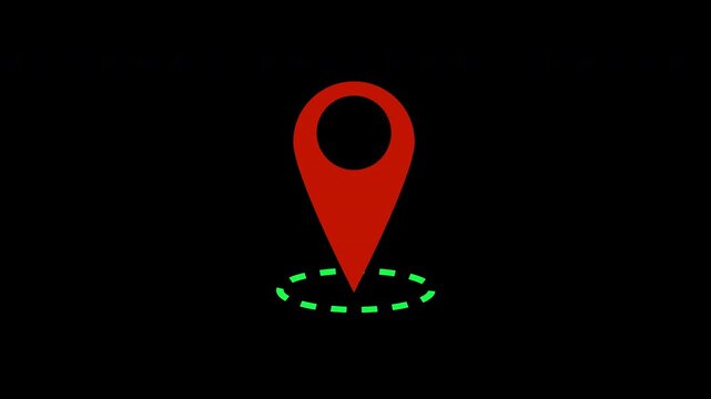 Location Pin Icon transparent Background 2D GPS animaton video  