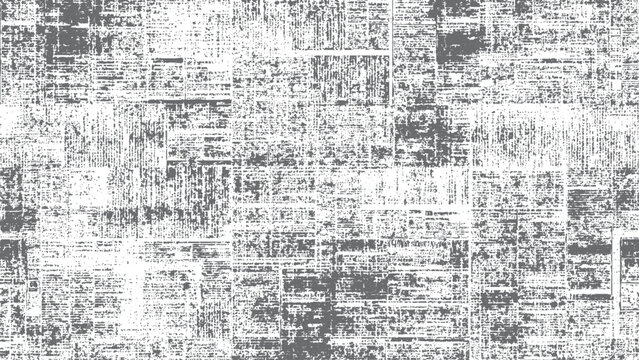Abstract newspaper background with vintage grey text columns, seamless grunge print texture, and collage pattern overlay.