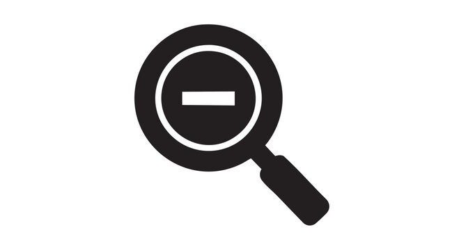 Magnifying glass zoom out icon for digital user interface.