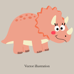 cute triceratops cartoon character hand drawn style © Call me fah
