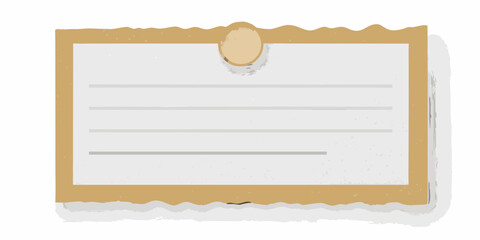 horizontal torn brown kraft paper note with faint lines vector illustration transparent background stationery memo pad writing surface texture simple © Lalin