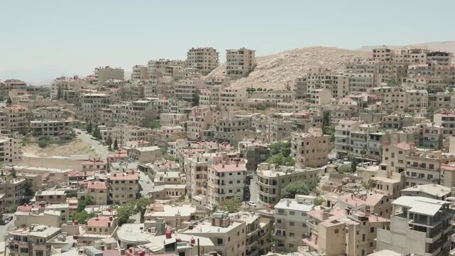 High Angle View of Maaloula Mountain Village in Syria