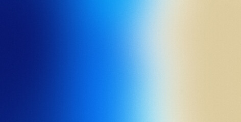 Fototapeta premium Abstract Gradient Background Featuring Bold Royal Blue, Electric Cyan, Light Sand Beige Blend with Heavy Grainy Noise Texture