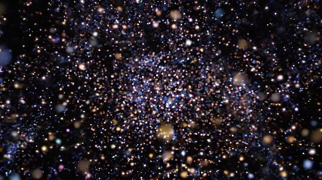 Abstract crystal explosion into glittering particles