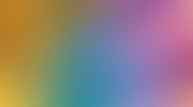 Multicolor Abstract Horizontal Gradient Background Featuring Warm Golden Yellow, Dusty Blue, Lilac Purple, and Soft Pink Blend with Heavy Grainy Noise Texture