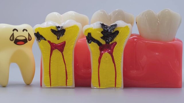 Dental Crown Removal and Placement Around Implant on Jaw Model