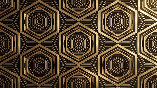 Abstract geometric golden hexagon pattern background luxury texture