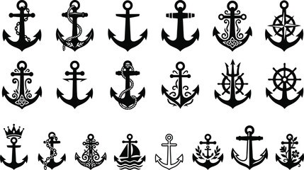 Vintage-style anchor and nautical symbols collection © MD. SOHAN MIA