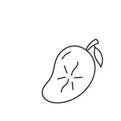 Fototapeta premium Outline of a Mango with a Leaf