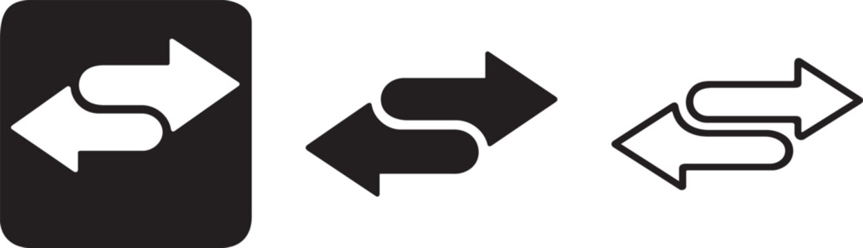 Two way transfer arrows icon set.