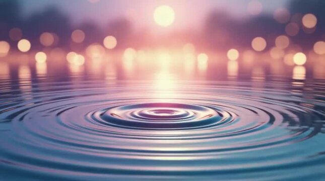 Water ripple sunset bokeh background