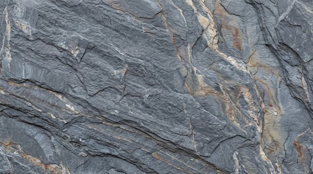 Dramatic Grey Slate Stone Texture with Layered Natural Veins