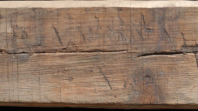 indentations. Close-up of an old wooden plank with dense chisel marks. safety posters, maintenance manuals, designed for industrial assembly lines and welding operations, improves efficiency.