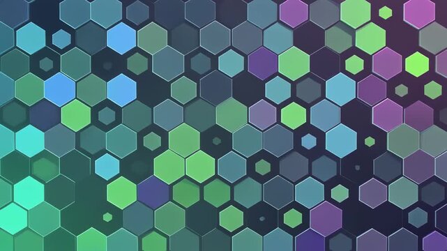 Colorful hexagonal pattern animation with vibrant gradient transition