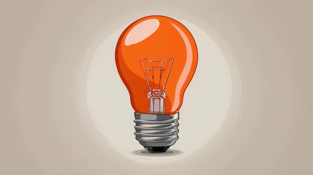 Colorful light bulb glowing in sequence animation