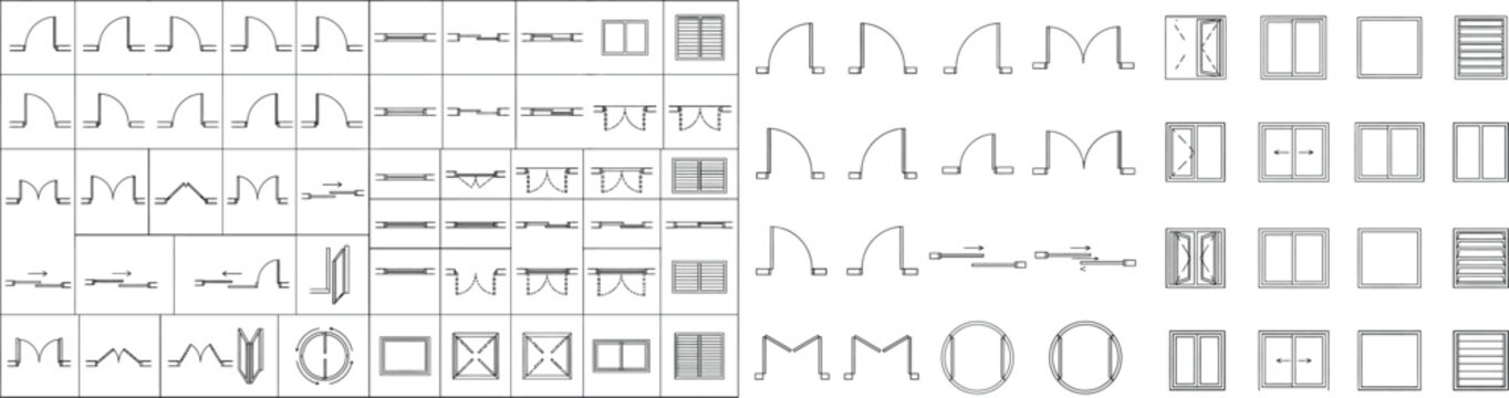 Architectural CAD line symbol vector set. Technical drafting profiles, break lines, zigzag patterns, contour marks, slope details and construction graphics for blueprint drawings and building document