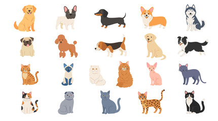 Obraz premium Collection of various cute and adorable dogs and puppies in different breeds and poses