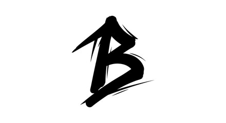 Bold Artistic Letter B Design with Creative Brushstrokes. © rizkain