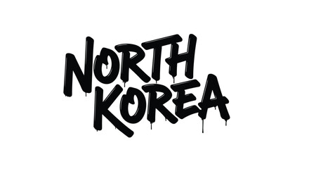 North Korea Graffiti Text Art Design on Wall. © rizkain
