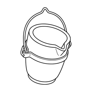 Industrial Ladle or Smelting Bucket Line Art Illustration