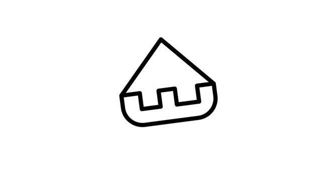 Abstract geometric boat icon animation isolated on white background