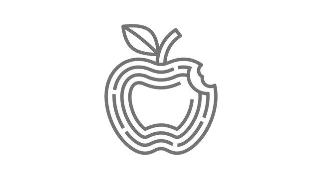 Bite taken out of a apple.